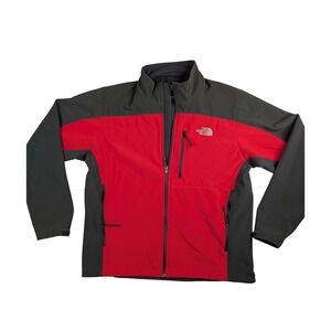 The North Face Apex Bionic Softshell Jacket Mens Large Red Grey Windproof Zip up